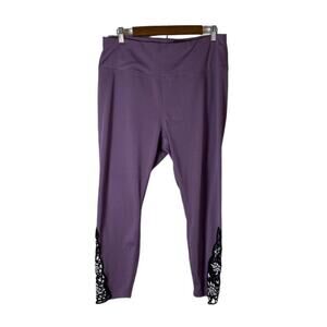Nanette Lepore 2X Purple Compression Leggings High Rise 7/8 Length Paradise Plum